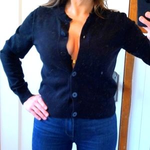 J. Crew Crewneck Cropped Big Button Cardigan